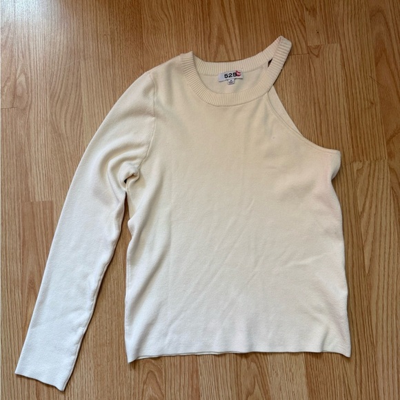 525 America Asymmetrical One-Shoulder Top in Chalk Size M - Picture 3 of 5